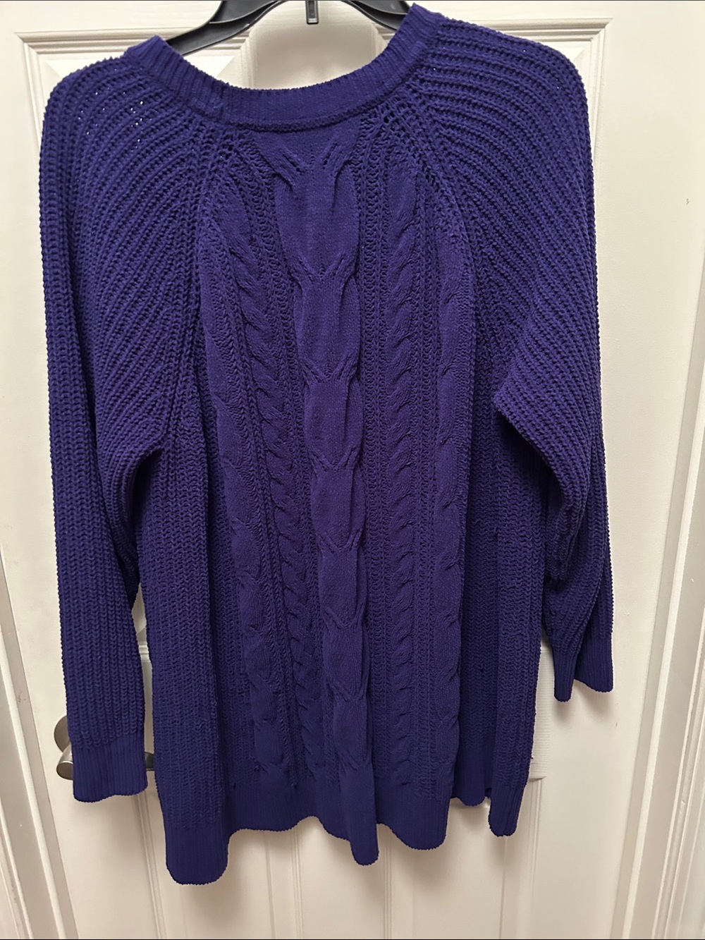 J. Jill Deep Purple Chenille Cable Crewneck Sweater - Picture 3 of 3